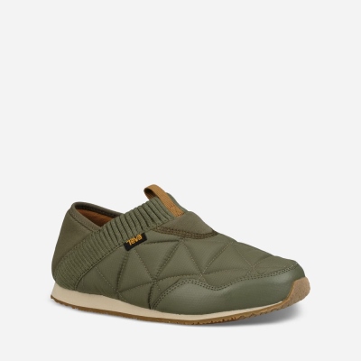 Teva Ember Moc - Women's Teva Slip Ons - Olive | India (ODZN59607)